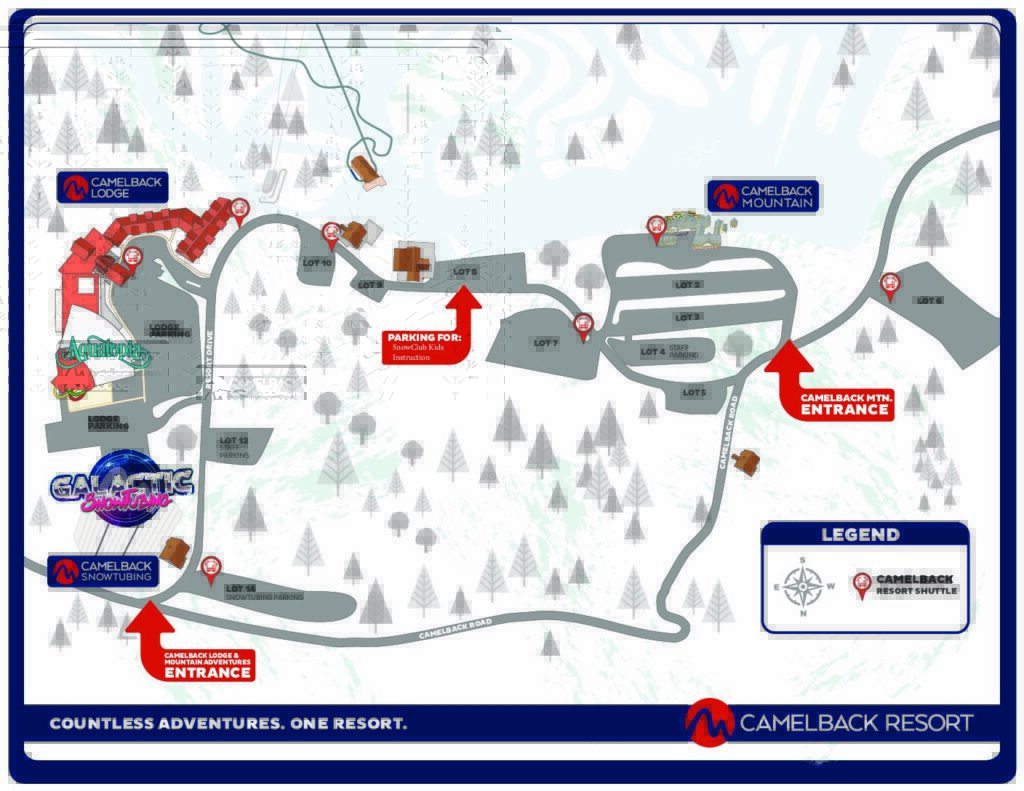 Resort Maps Camelbeach, Aquatopia, Camelback Ski & Resort