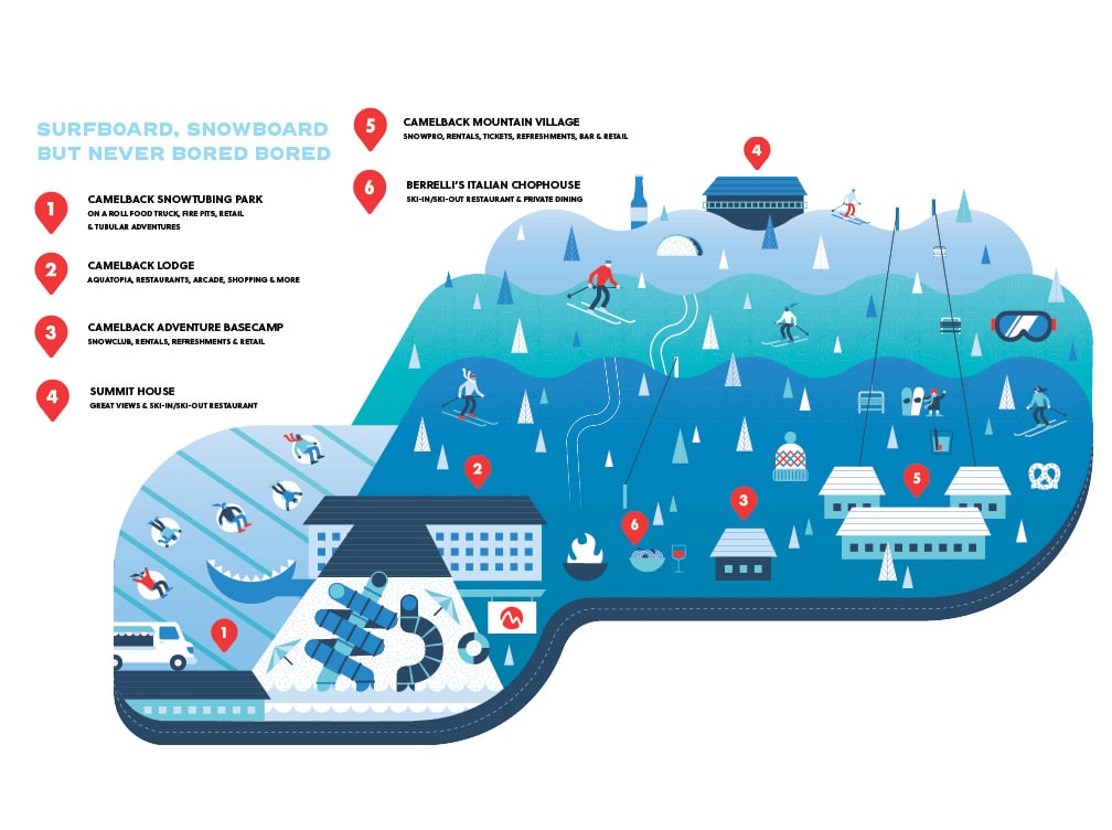 Resort Maps Camelbeach, Aquatopia, Camelback Ski & Resort